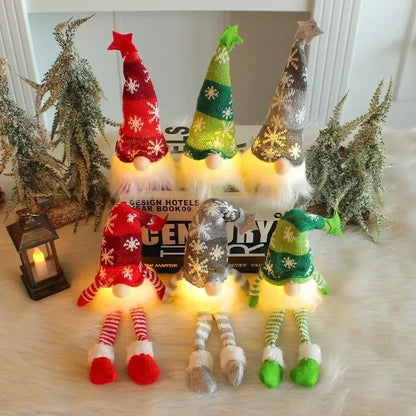 Christmas LED Gnome Ornaments Plush Faceless Doll Decorations 3