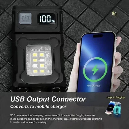 Mini USB Rechargeable LED Flashlight With Magnetic Base And COB Light 2