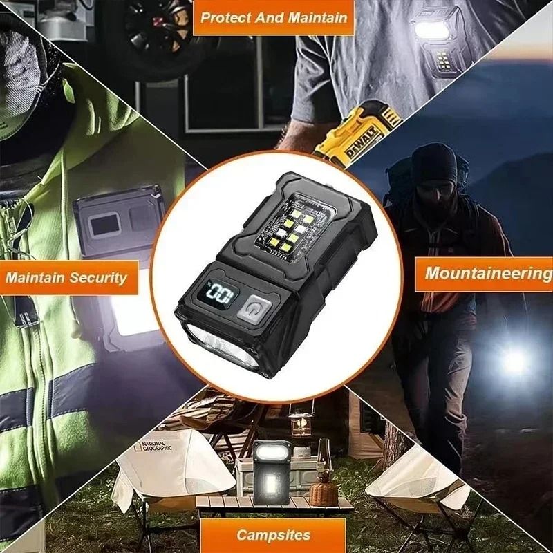 Mini USB Rechargeable LED Flashlight With Magnetic Base And COB Light 3