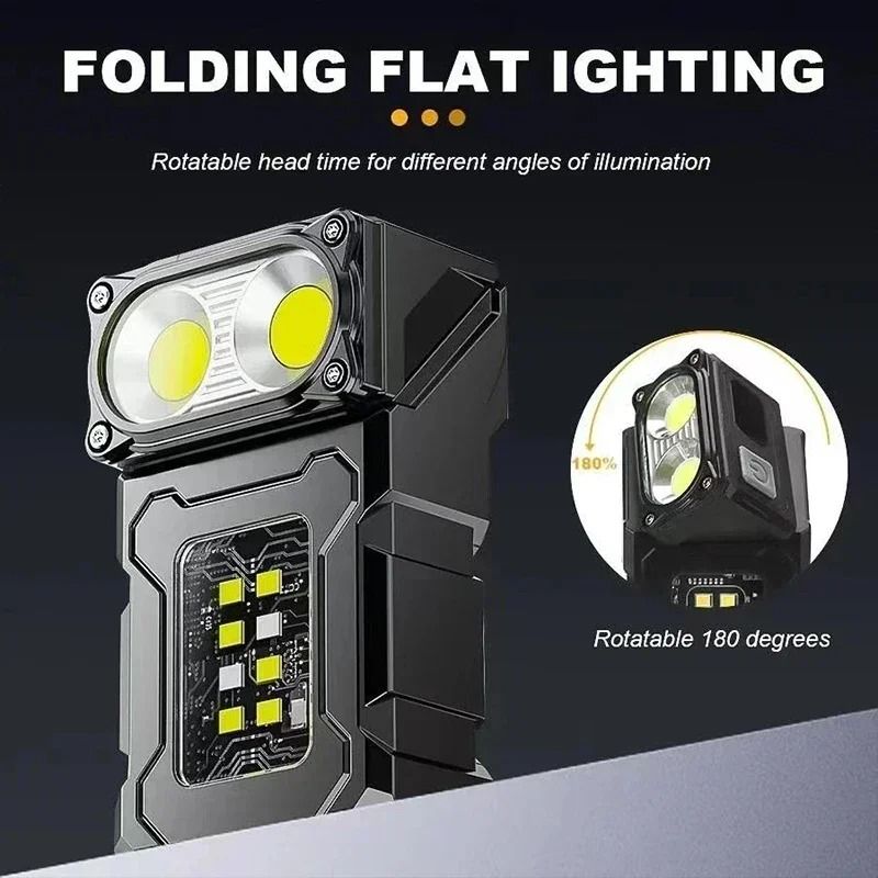 Mini USB Rechargeable LED Flashlight With Magnetic Base And COB Light 5
