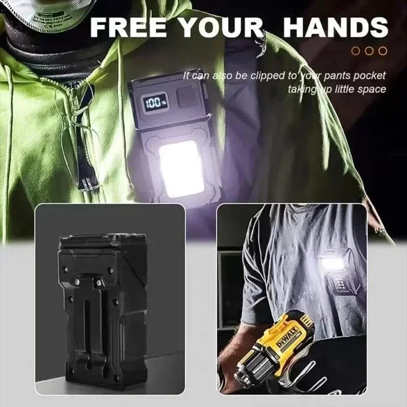 Mini USB Rechargeable LED Flashlight With Magnetic Base And COB Light 6