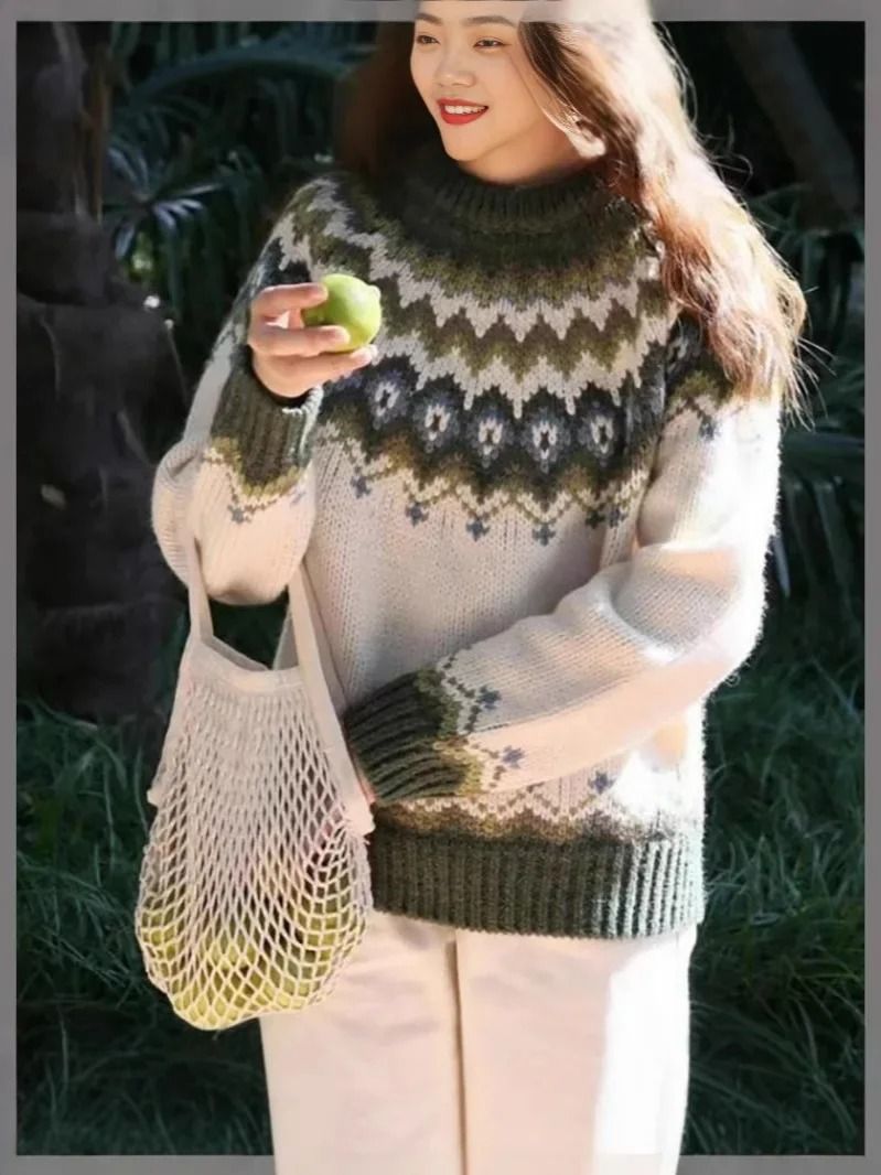 Womens Crew Neck Knit Sweater Casual Pullover 10