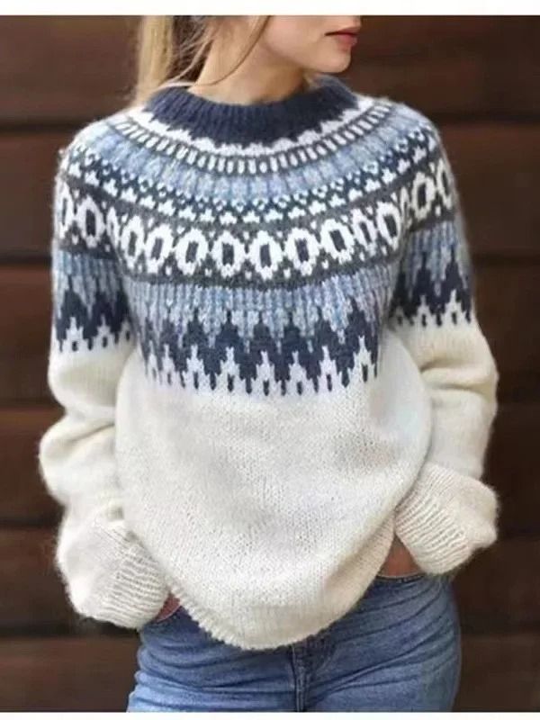 Womens Crew Neck Knit Sweater Casual Pullover 11