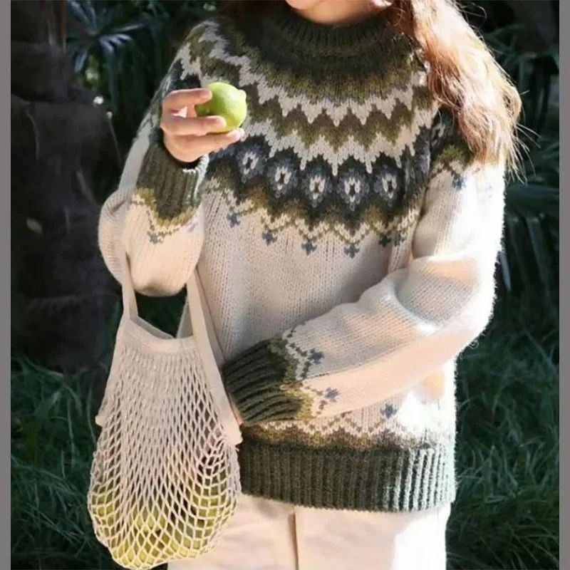 Womens Crew Neck Knit Sweater Casual Pullover 3