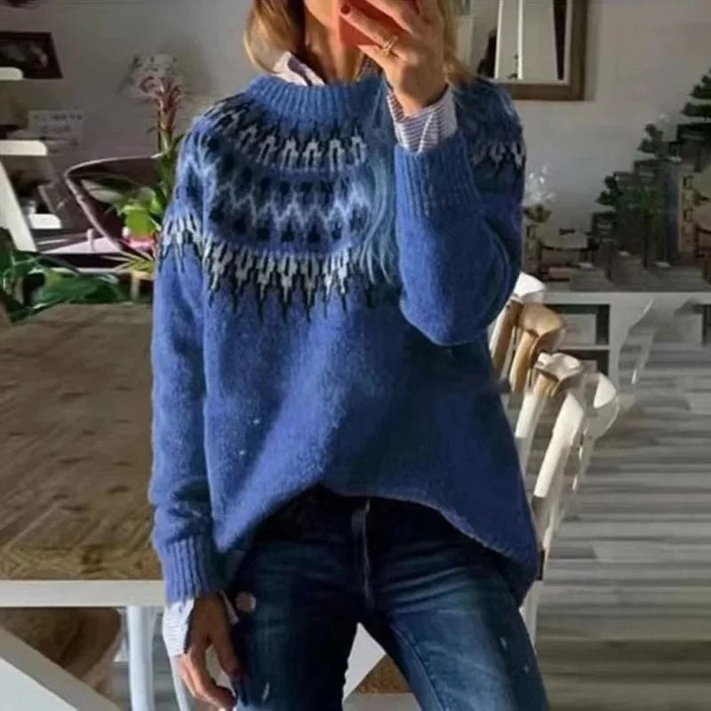 Womens Crew Neck Knit Sweater Casual Pullover 8