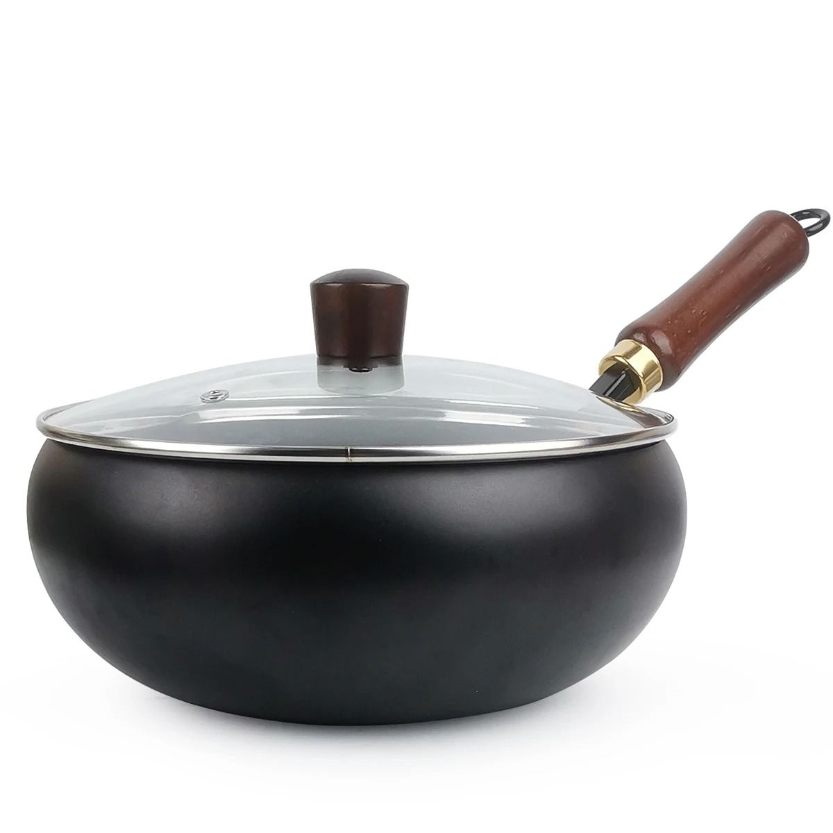 Nonstick Sauce Pan With Wooden Handle And Lid 2