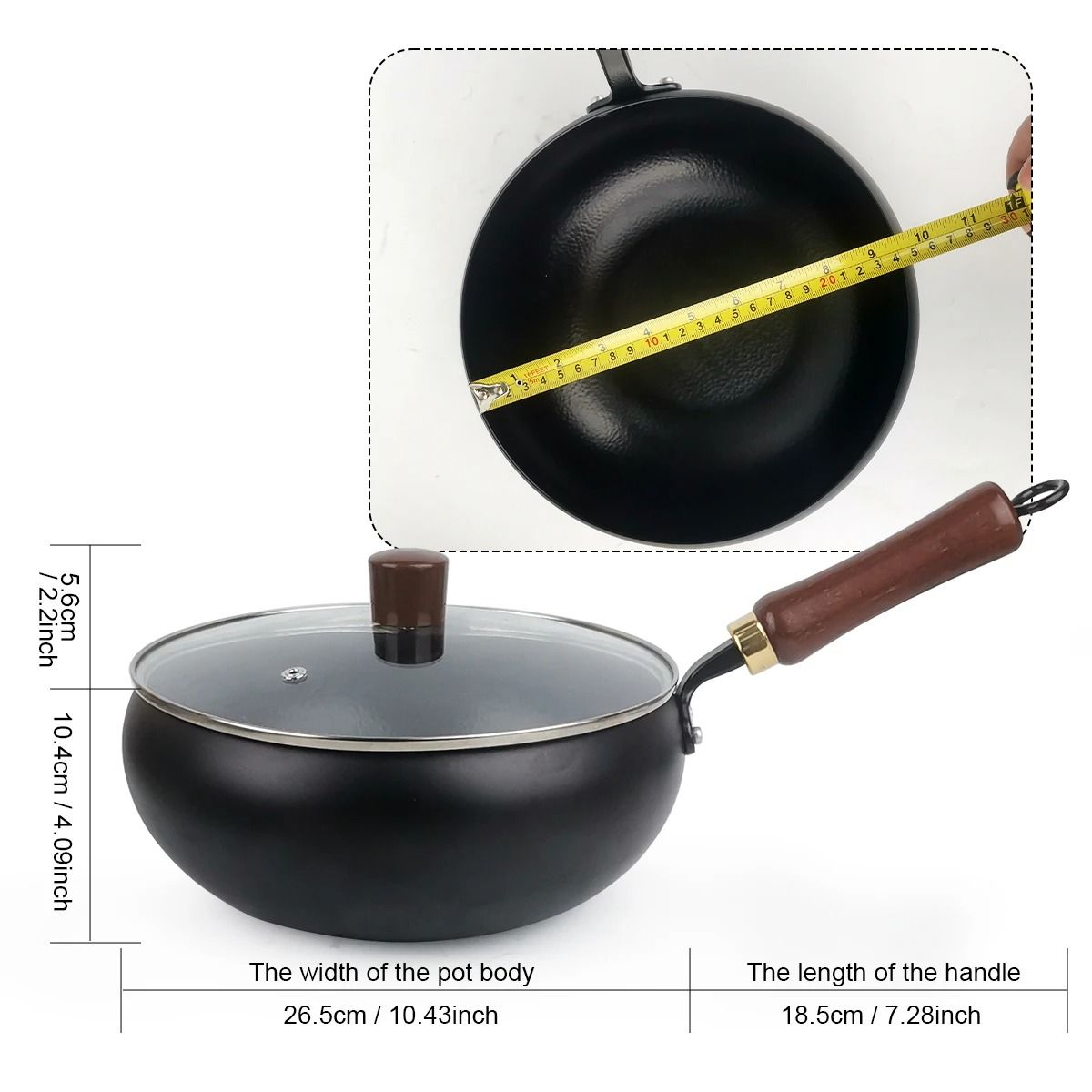 Nonstick Sauce Pan With Wooden Handle And Lid 6