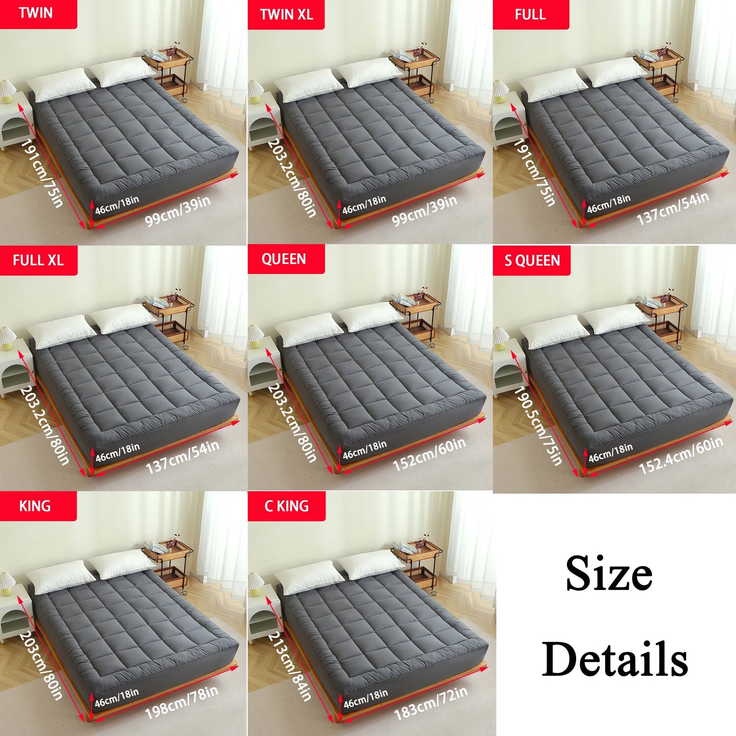 Polyester Mattress Topper And Protector Cover Twin Full Queen King 1