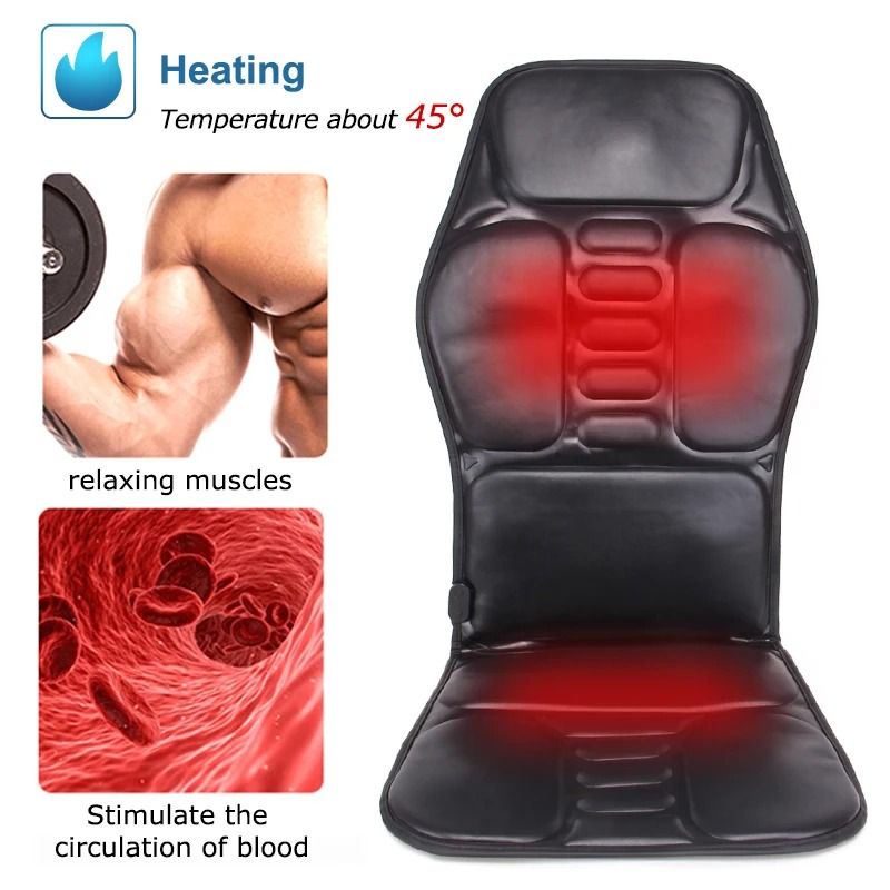 Electric Massage Chair Cushion With Heat And Vibration For Car Or Home 5