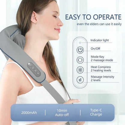 Wireless Neck And Shoulder Massager With Heat And Kneading 6