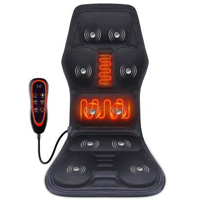 Electric Heating Back and Waist Massager Mat with Vibration for Chair or Car