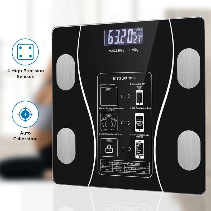 Smart Body Fat Scale with LED Display and Body Composition Analyzer