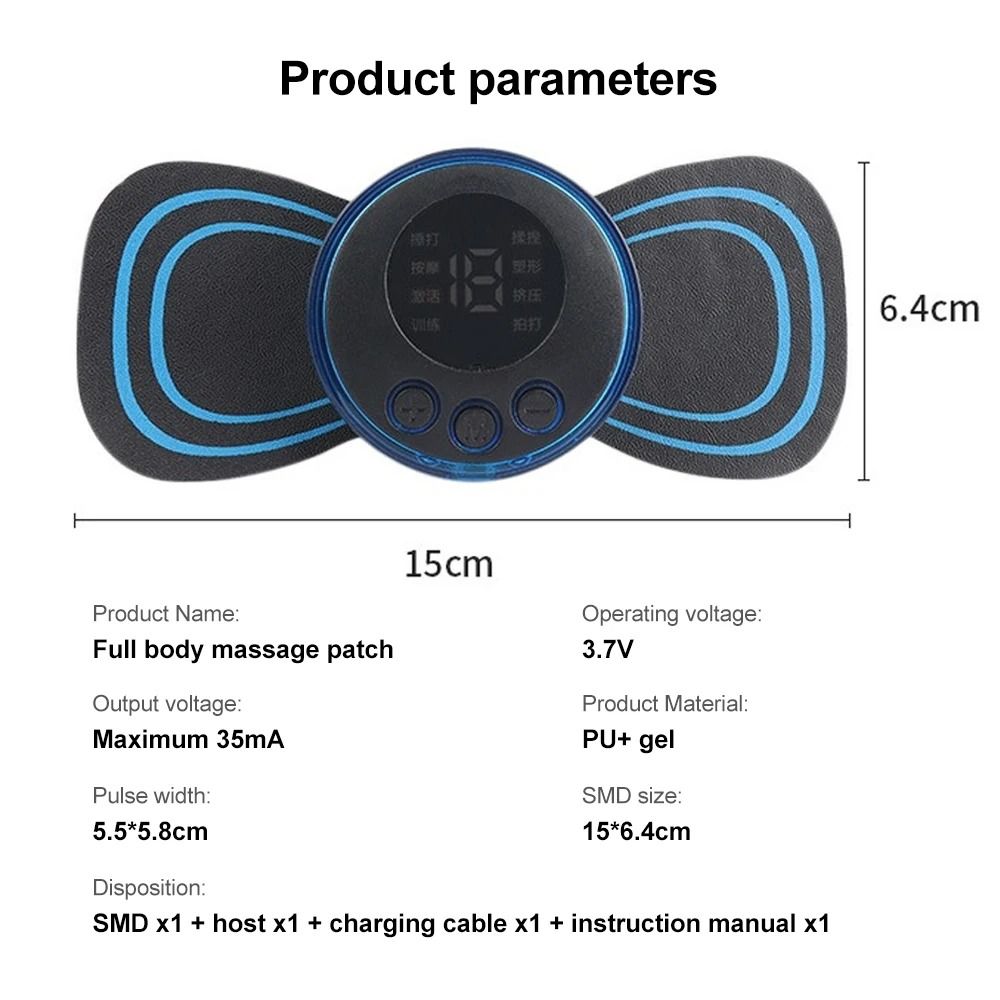 Mini Electric Neck Massager Patch With EMS Muscle Relaxation 6