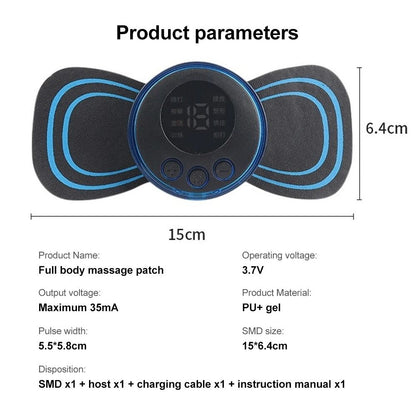 Mini Electric Neck Massager Patch With EMS Muscle Relaxation 6