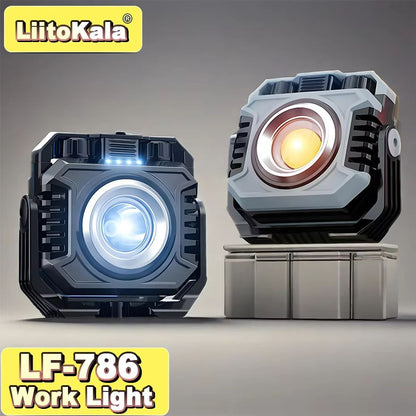 LiitoKala LF-786 Rechargeable Work Light with 5000mAh Battery – Magnetic 360° Rotation & Adjustable Color Temperature