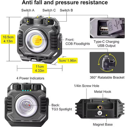 LiitoKala LF786 Rechargeable Work Light With 5000mAh Battery  Magnetic 360 Rotation  Adjustable Col 1