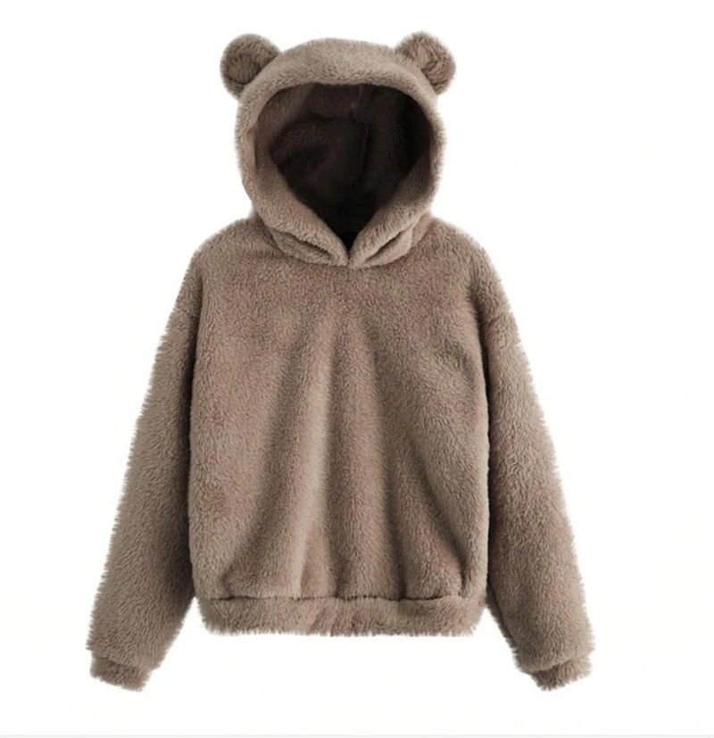 Womens Plush Rabbit Ear Hoodie With Long Sleeves 10