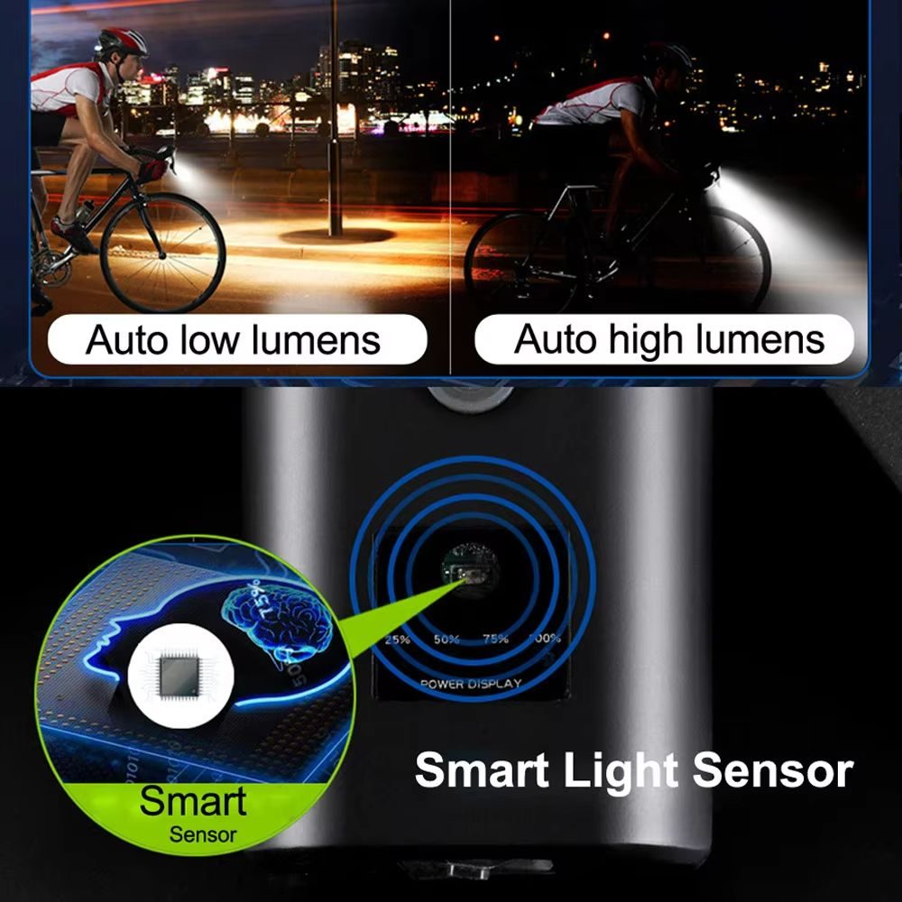NEWBOLER Smart Bicycle Light 6000 Lumen  10000mAh Rechargeable Waterproof LED Bike Light For Road   3