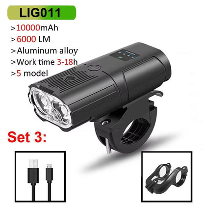 NEWBOLER Smart Bicycle Light 6000 Lumen  10000mAh Rechargeable Waterproof LED Bike Light For Road   8