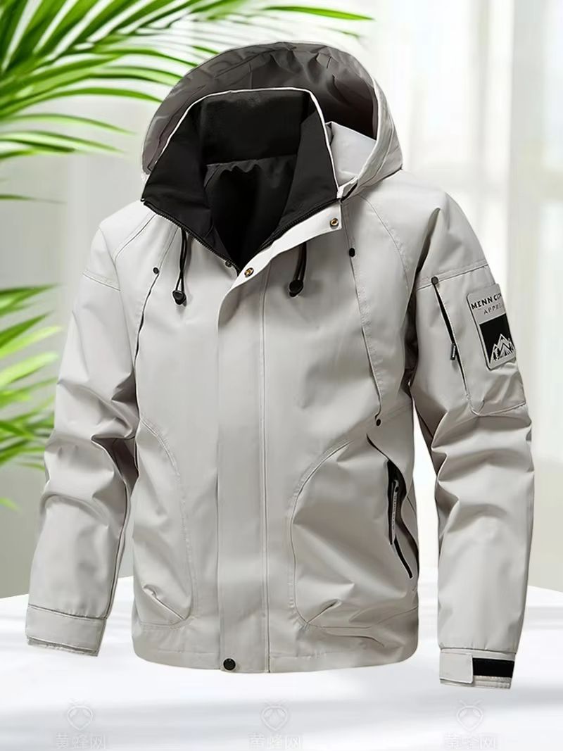 Mens Waterproof Softshell Hiking Jacket  Lightweight Hooded Outdoor Windbreaker For Spring  Autumn 3