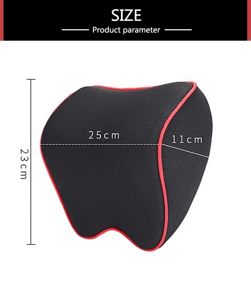 Car Neck Pillow With Memory Foam Cushion For Seat Head Support 3