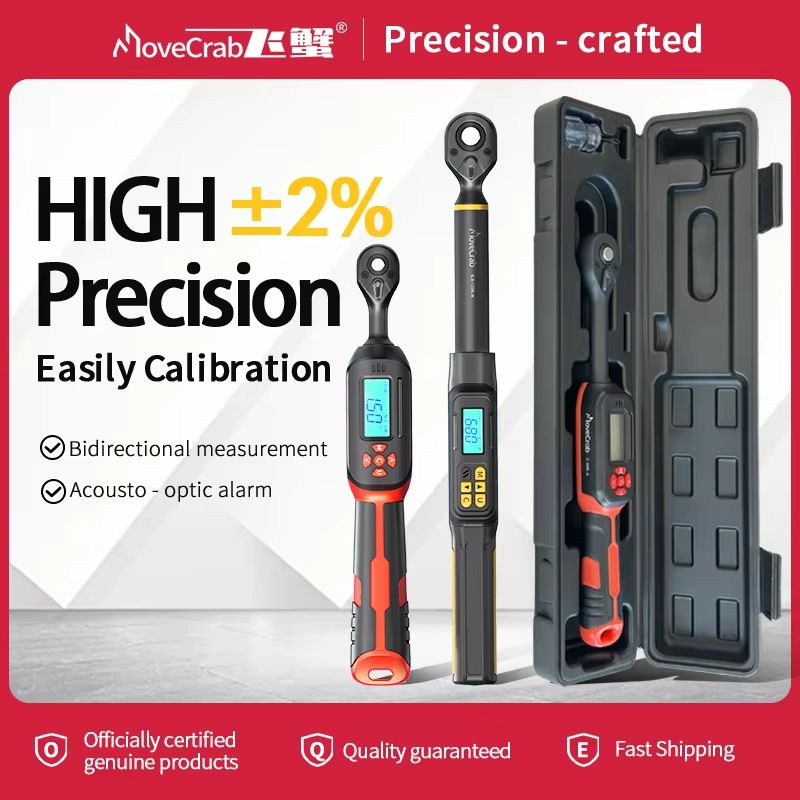 MOVECRAB Digital Torque Wrench Adapter 1.5–340Nm – High Precision Electronic Torque Meter with Preset Modes, Buzzer & LE