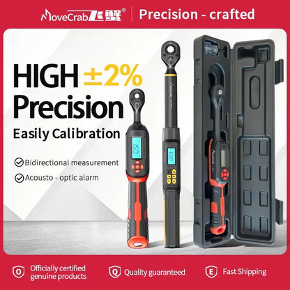 MOVECRAB Digital Torque Wrench Adapter 1.5–340Nm – High Precision Electronic Torque Meter with Preset Modes, Buzzer & LE