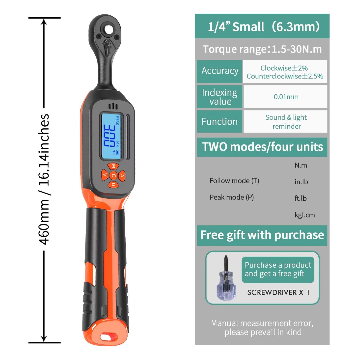 MOVECRAB Digital Torque Wrench Adapter 15340Nm  High Precision Electronic Torque Meter With Preset  12