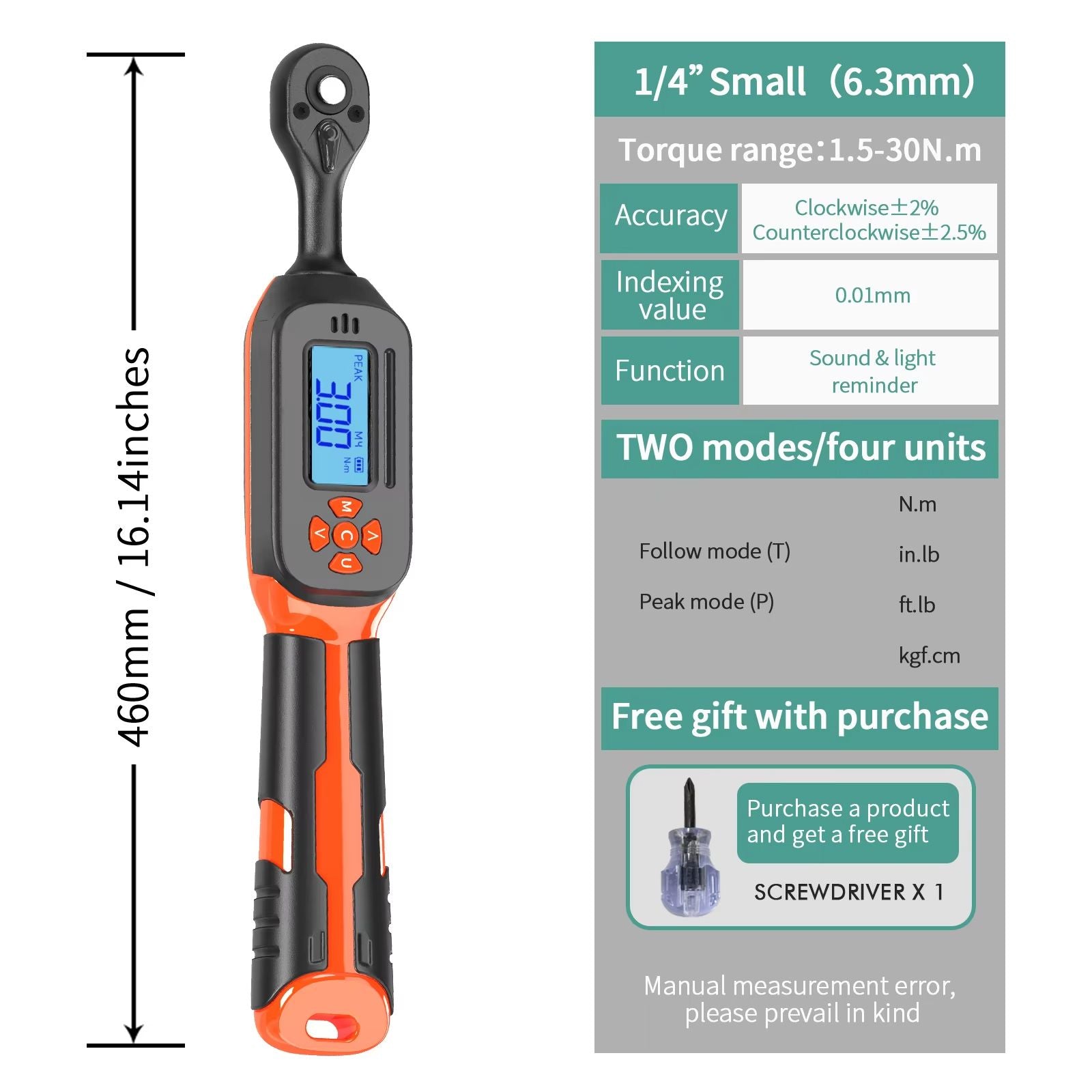 MOVECRAB Digital Torque Wrench Adapter 15340Nm  High Precision Electronic Torque Meter With Preset  12