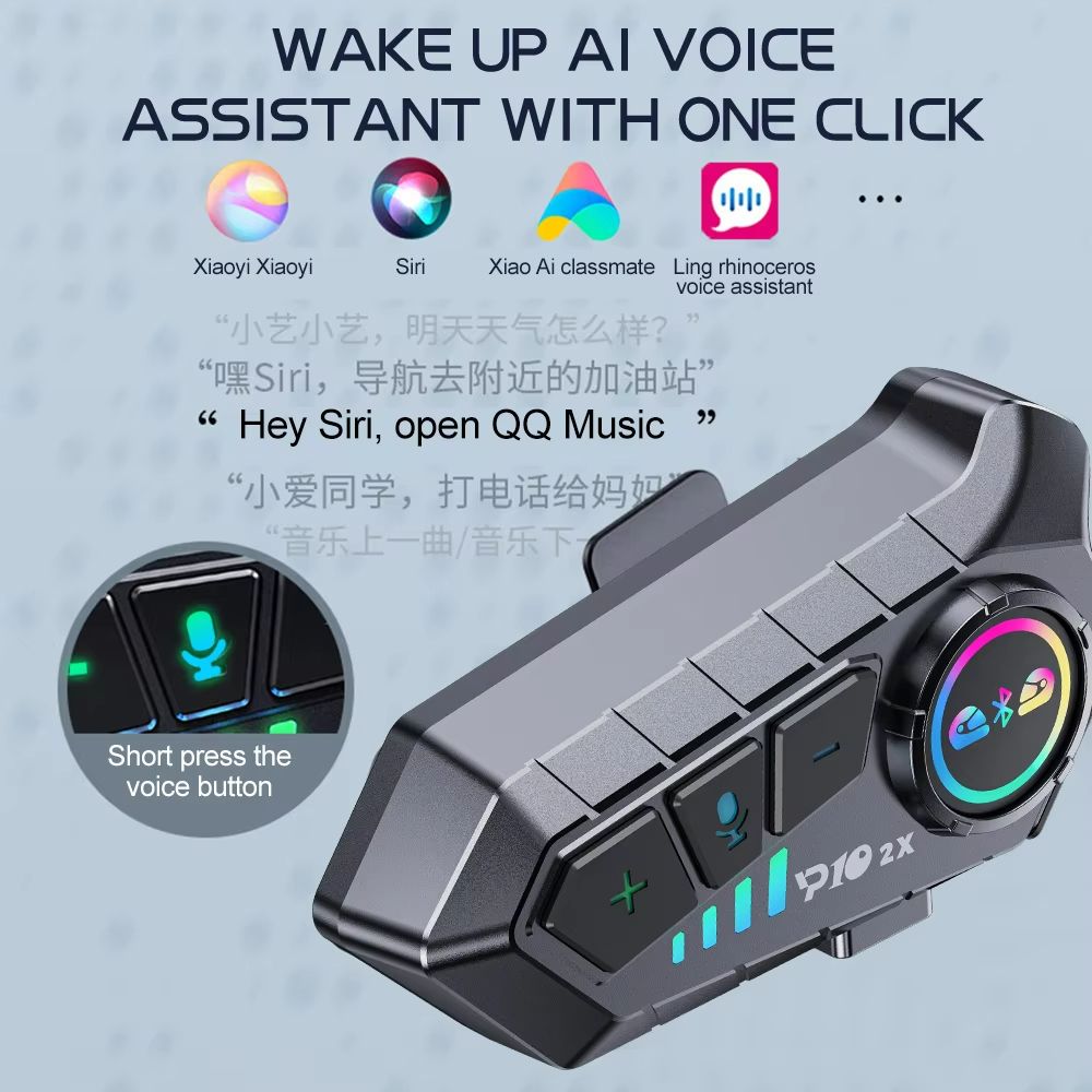 Motorcycle Bluetooth Intercom Headset  Waterproof Helmet Communication System With Music Sharing Fo 3