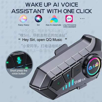 Motorcycle Bluetooth Intercom Headset  Waterproof Helmet Communication System With Music Sharing Fo 3