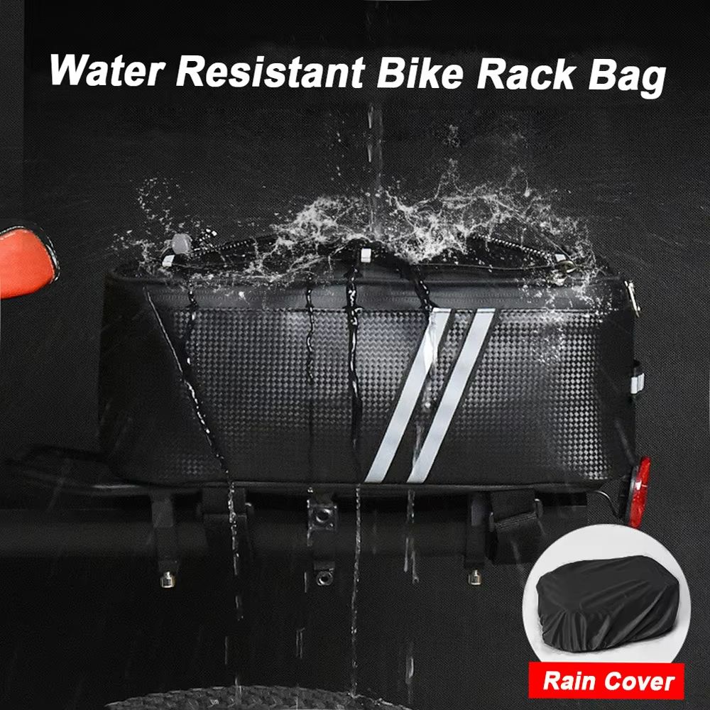 Water Resistant Bike Trunk Bag  7L Bicycle Rear Rack Bag With Waterproof Rain Cover For Cycling  Bi 4