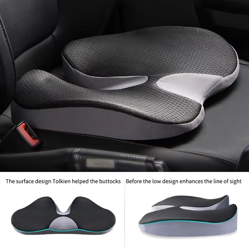 Orthopedic Memory Foam Seat Cushion  NonSlip Support For Tailbone Sciatica  Back Pain Relief 1