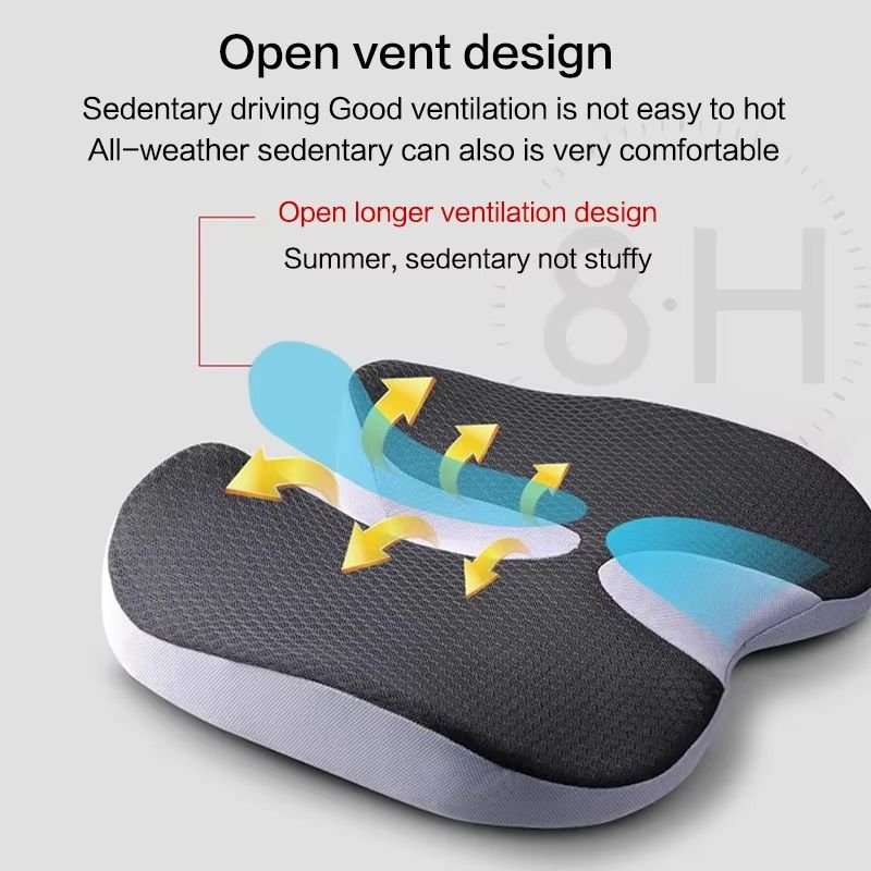 Orthopedic Memory Foam Seat Cushion  NonSlip Support For Tailbone Sciatica  Back Pain Relief 2