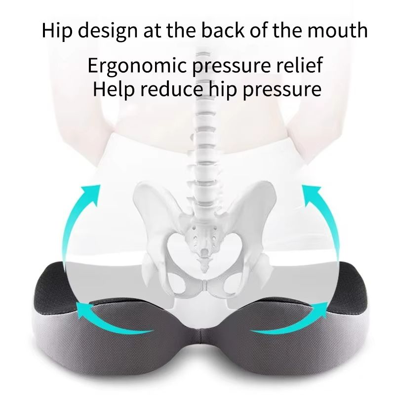 Orthopedic Memory Foam Seat Cushion  NonSlip Support For Tailbone Sciatica  Back Pain Relief 3