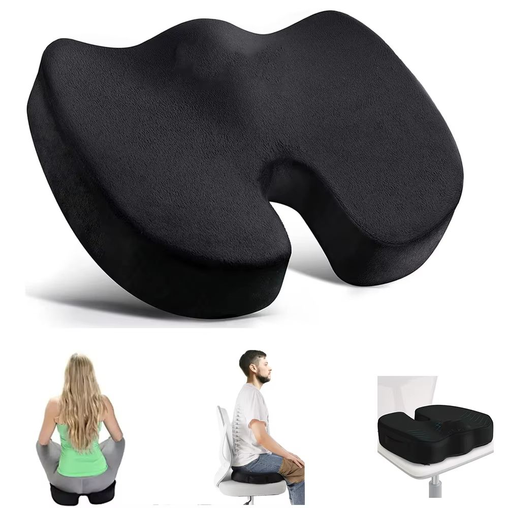 U-Shaped Memory Foam Seat Cushion – Orthopedic Chair Pillow for Back, Hip & Tailbone Pain Relief