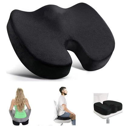 U-Shaped Memory Foam Seat Cushion – Orthopedic Chair Pillow for Back, Hip & Tailbone Pain Relief