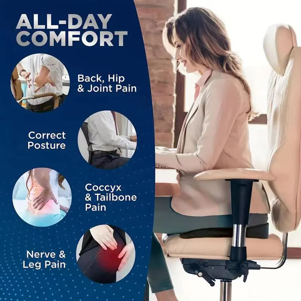 UShaped Memory Foam Seat Cushion  Orthopedic Chair Pillow For Back Hip  Tailbone Pain Relief 4