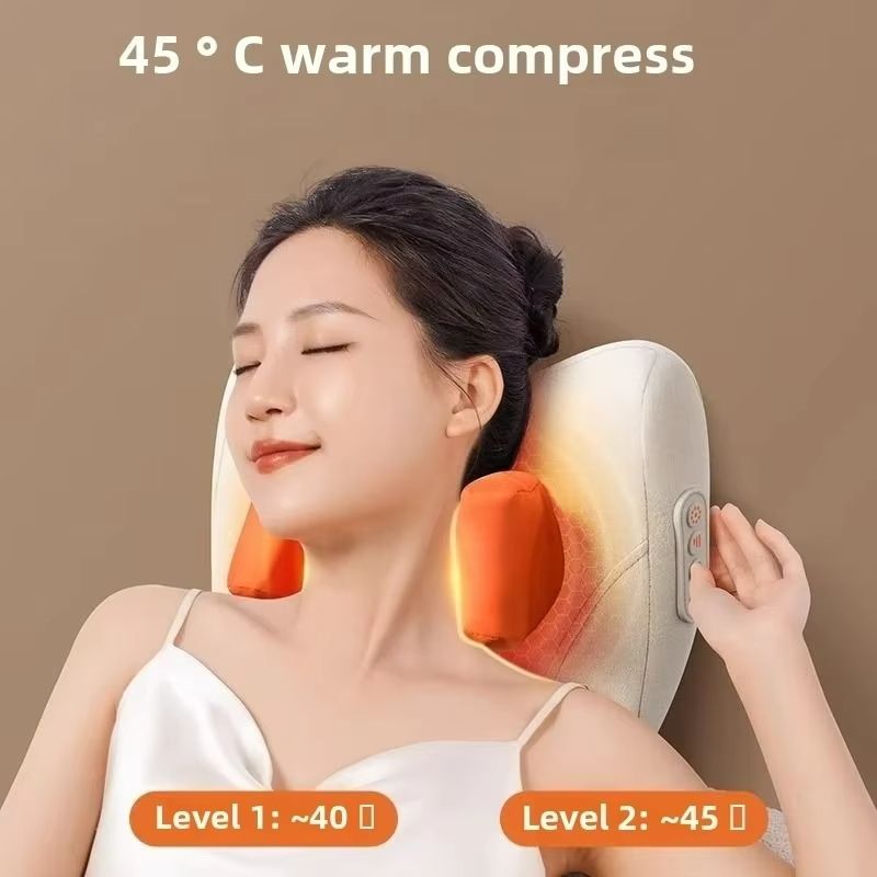 Wireless Shiatsu Massage Pillow – Electric Neck, Back & Waist Massager with Heat for Car and Home