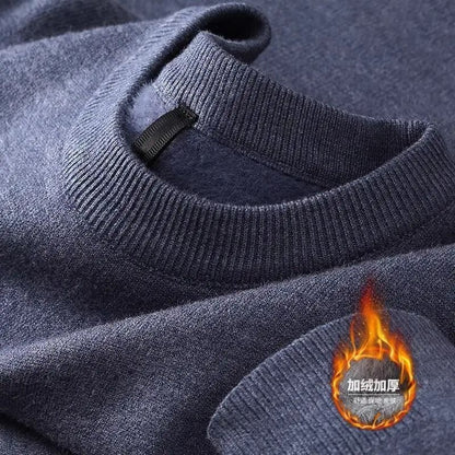 Mens Plush Knitted Turtleneck Sweater With Velvet Lining 10