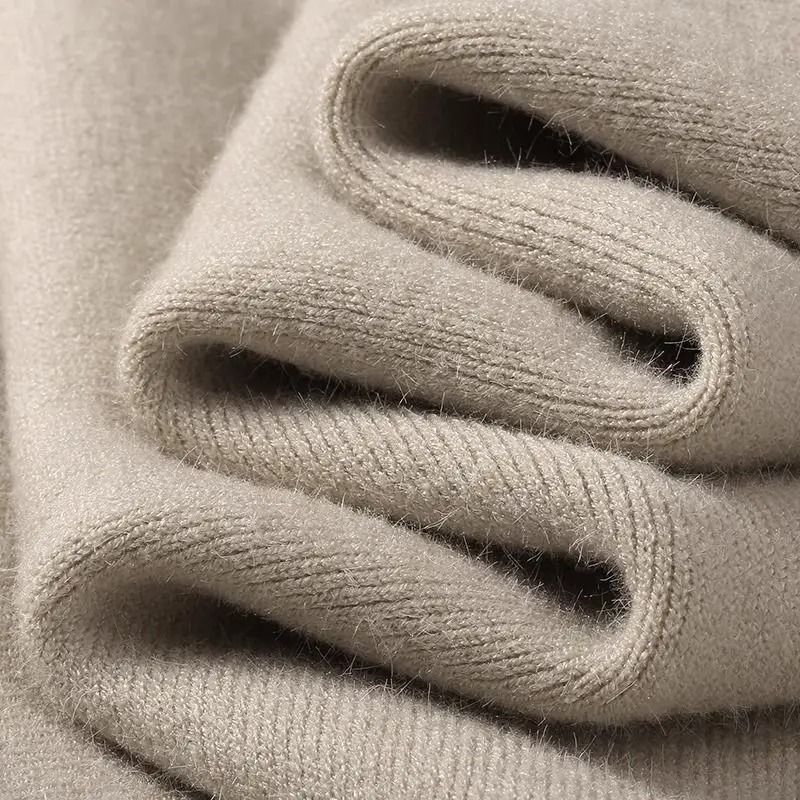 Mens Plush Knitted Turtleneck Sweater With Velvet Lining 4