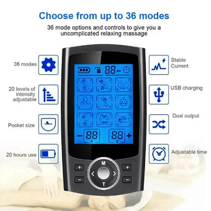 EMS TENS Muscle Stimulator  36Mode Electric Body Massager For Pain Relief Slimming  Therapy 2