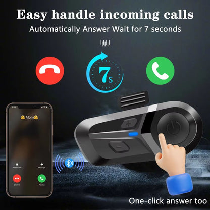 Bluetooth 53 Motorcycle Helmet Headset  Waterproof HandsFree Earphone  Music Player 4