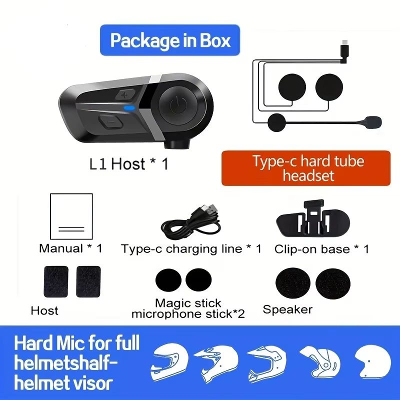 Bluetooth 53 Motorcycle Helmet Headset  Waterproof HandsFree Earphone  Music Player 5