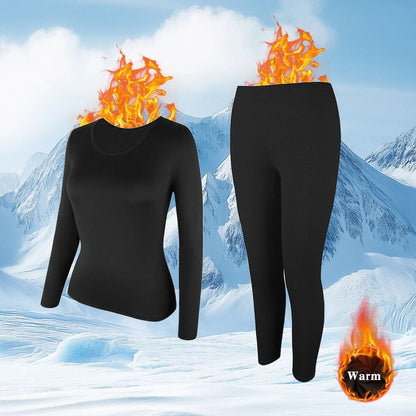 Womens Thermal Underwear Set Long Johns with Polyester Lining