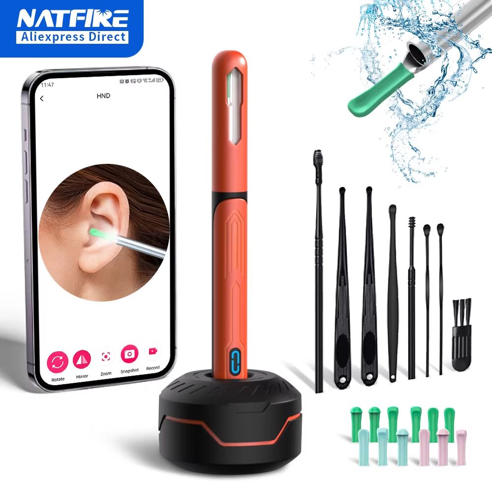 HD Ear Cleaner with Camera – USB-C Rechargeable Otoscope Wax Removal Tool & Ear Cleaning Set (NK3 Pro)