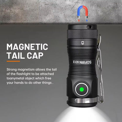 Sofirn SC13 Mini Rechargeable LED Flashlight  1300 Lumen High CRI Torch With Magnetic Base 2