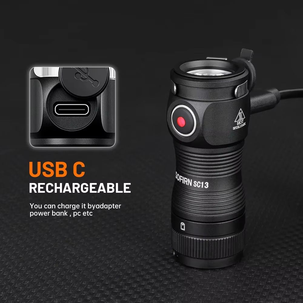Sofirn SC13 Mini Rechargeable LED Flashlight  1300 Lumen High CRI Torch With Magnetic Base 4