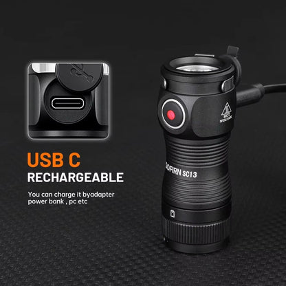 Sofirn SC13 Mini Rechargeable LED Flashlight  1300 Lumen High CRI Torch With Magnetic Base 4