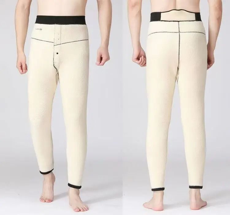 Unisex HighWaist Winter Pants With Thick Wool Sheepskin Lining 3